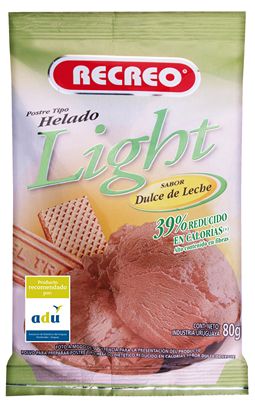 Helado Recreo Diet Dulce De Leche Polvo 80Gr
