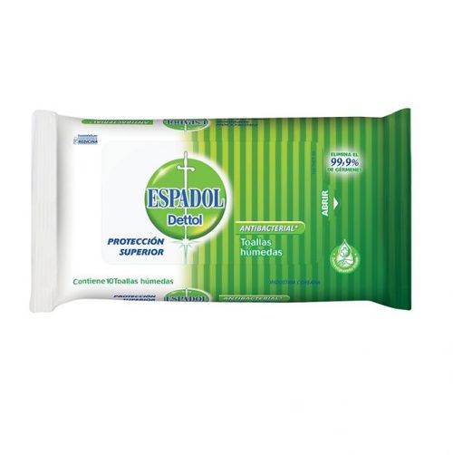 Toalla Humeda Espadol Dettol Antibacterial 10Un