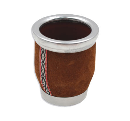 Mate Vidrio Forrado En Cuero