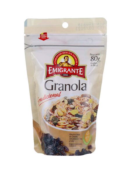 Granola Emigrante Tradicinal Doy Pack Con Ziper 80Gr