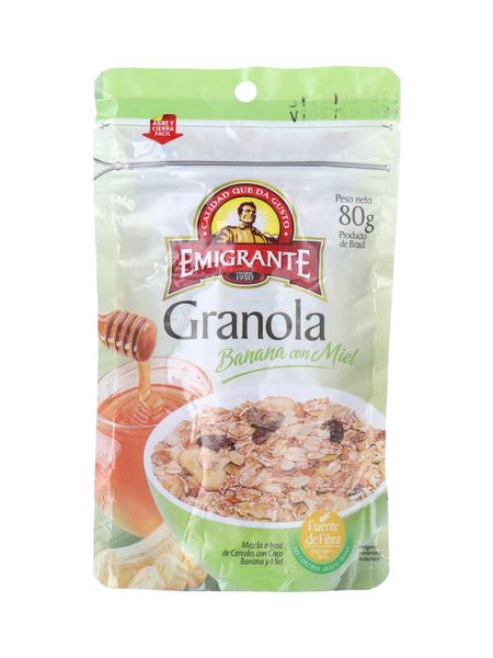 Granola Emigrante Babana Y Miel Doy Pack Con Ziper 80Gr