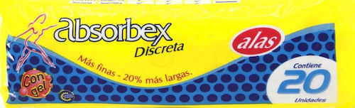 Toalla Femenina Absorbex Discreta Alas Mediana 20Un