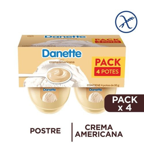 Postre Danette Crema Americana 4Un 380Gr