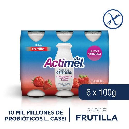 Yogur Actimel Frutilla 100Gr 6Un
