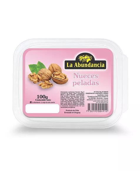 Nueces La Abundancia Peladas Pote 100Gr