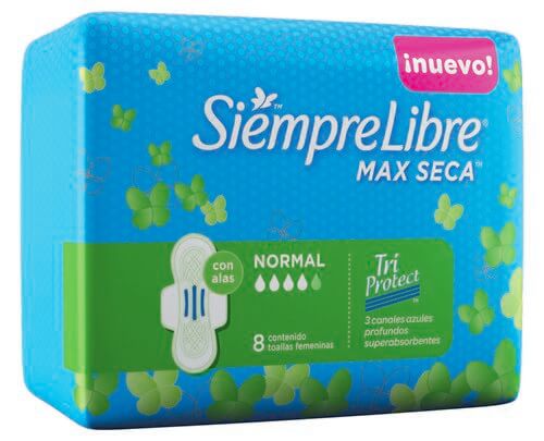 Toalla Femenina Siempre Libre Max Suave Normal Alas 8Un