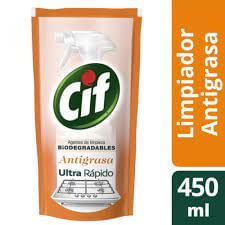 Limpiador Cif Antigrasa Doy Pack 450Ml Biodegradable