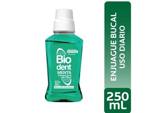 Enjuague Bucal Biodent Menta Plastico 250Ml
