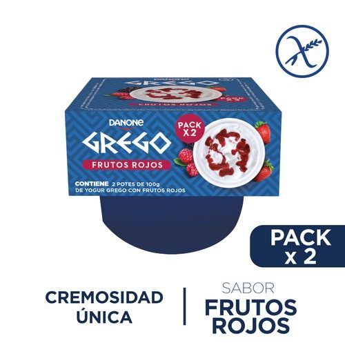 Yogur Griego Frutos Rojos 200Gr 2Un