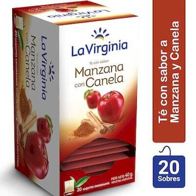 Te La Virginia Saborizado Manzana Y Canela 20 Sobres