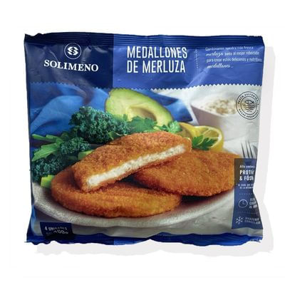 Medallones Solimeno Merluza Congeladas Bolsa 400Gr
