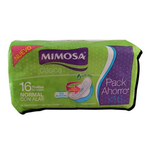 Toalla Femenina Mimosa Clasica Alas 16Un .