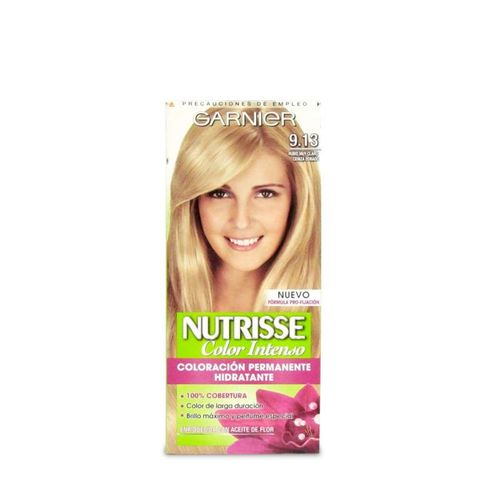 Coloracion Garnier Nutrisse 913 Rubio Claro Ceniza Dorado