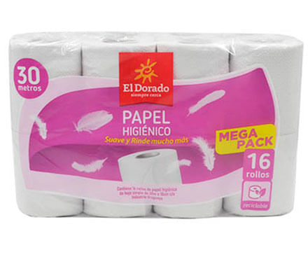 Papel Higienico El Dorado Hoja Simple 16Un 30Mt