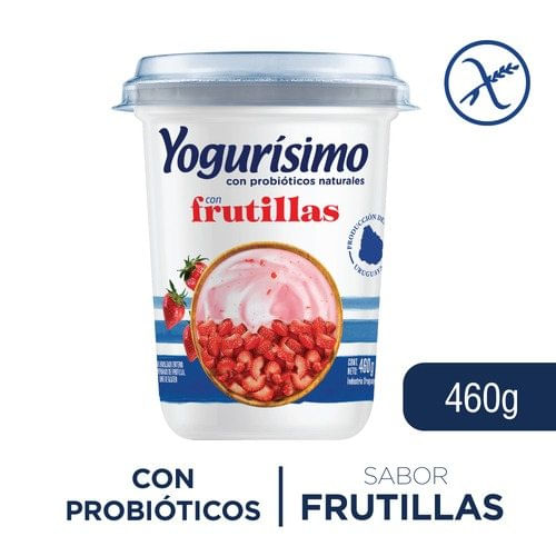 Yogur Yogurisimo Natural Con Frutilla Pote 460 g