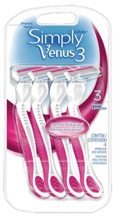 Afeitadora Gillette Venus 3 Mujer Simply 4Un