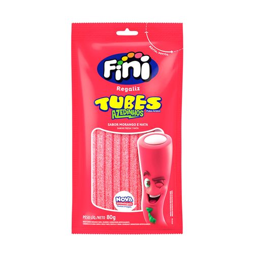 Gomitas Fini Tubes Morango Acido 80Gr