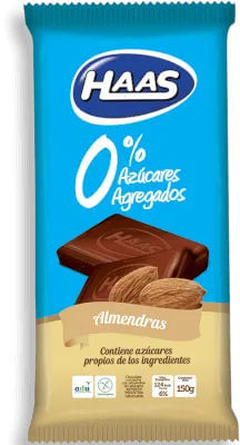 Chocolate Haas 0% Azucar Con Almendras 150Gr