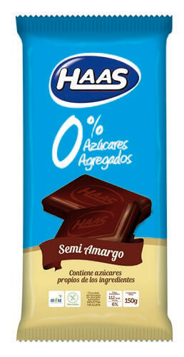 Chocolate Haas 0% Azucar Semi-Amargo 150Gr