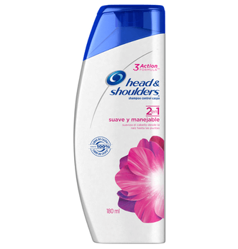 Shampoo Head & Shoulders 2 en 1 Suave Y Manejable 180 ml