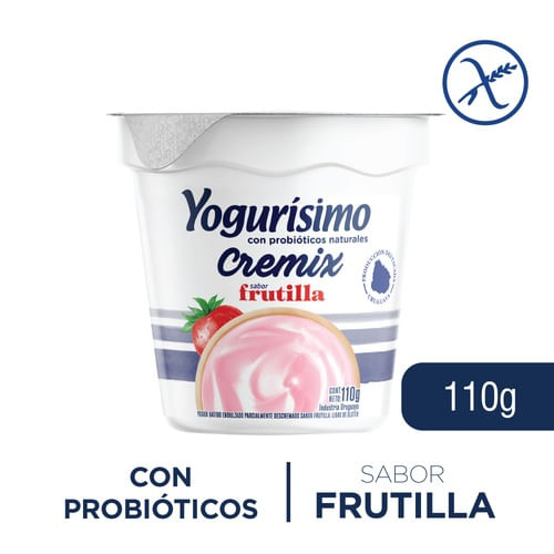 Yogur Yogurisimo Cremix Frutilla Pote 110Gr