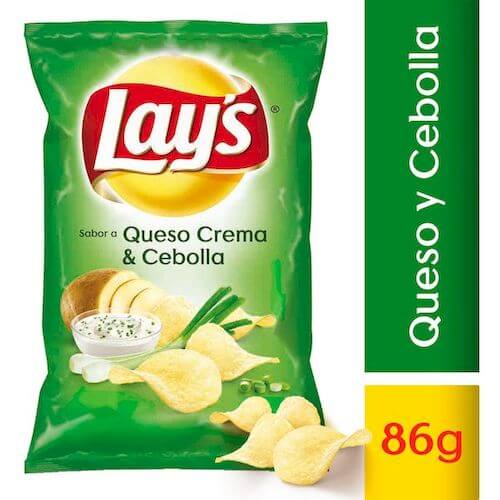 Papas Fritas Lays Queso Crema Y Cebolla 86Gr