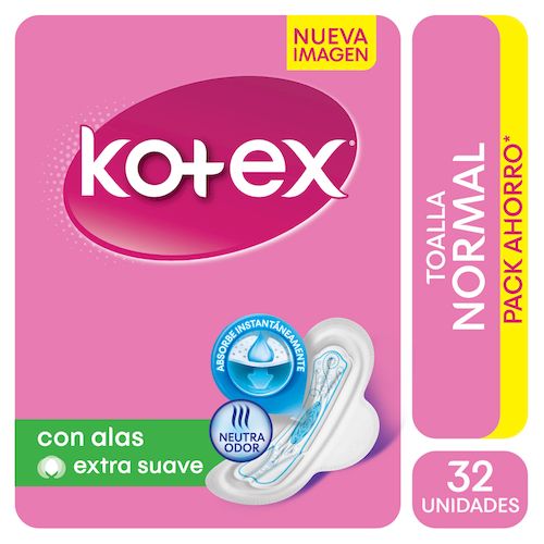 Toalla Femenina Kotex Normal Alas 32Un .