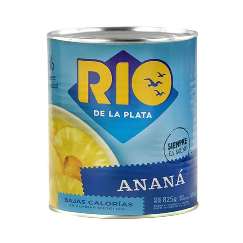 Anana En Almibar Rio De La Plata Bajas Calorias 820Gr