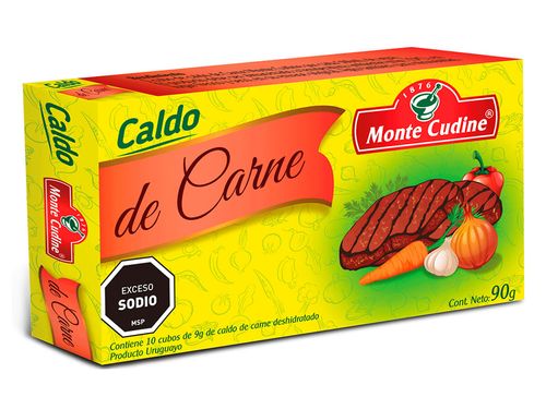 Caldo Monte Cudine Carne 10 Cubos 9Gr