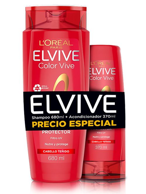 Shampoo Elvive Colorvive 680Ml +Acondicionador 370Ml