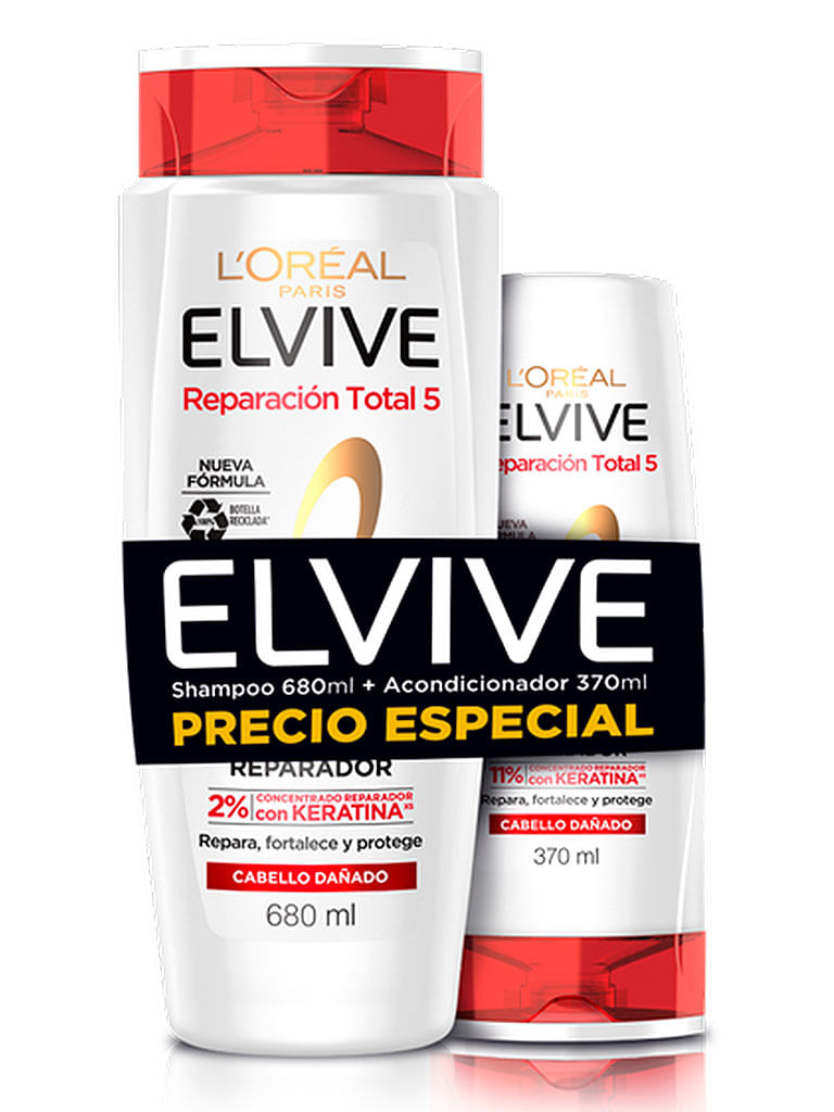 SHAMPOO ELVIVE RT5 680ML +ACONDICIONADOR 370ML El Dorado