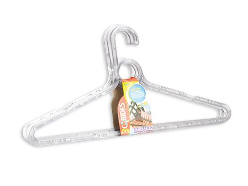 Percha Injeplastec Cristal Plastico 3Un