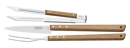 Juego Tramontina Asado 3Un Mango De Madera