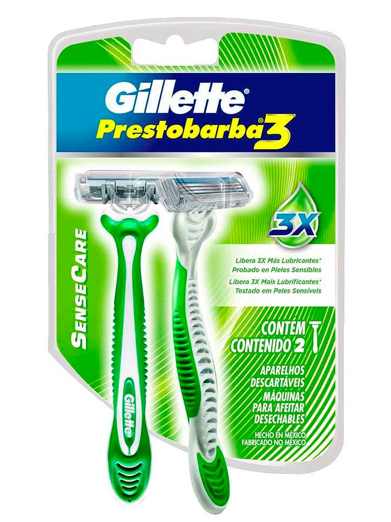 Afeitadora Gillette Prestobarba3 Sense Care 2un - El Dorado