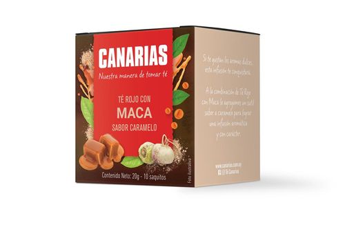 Te Canarias Maca Rojo 10Sob Sabor Caramelo