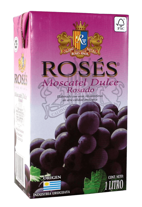 Vino Roses Rosado Dulce Moscatel Tetra 1Lt