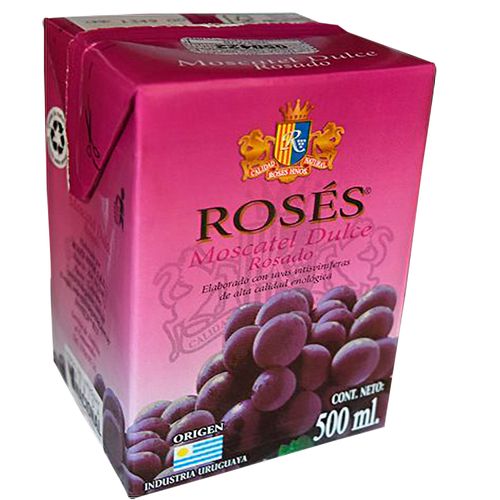 Vino Roses Moscatel Rosado Dulce Tetra 500Cc