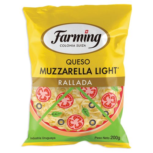 Queso Farming Muzzarella Light Rallado Sachet 200Gr