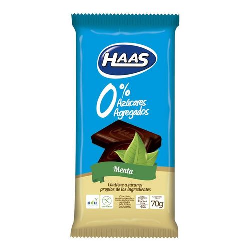 Chocolate Haas 0% Azucar Menta 150Gr