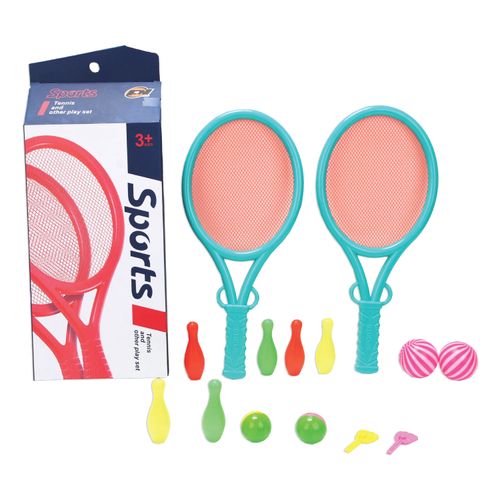 Juego De Deportes Con 2 Raquetas + Pelotas + Bowling