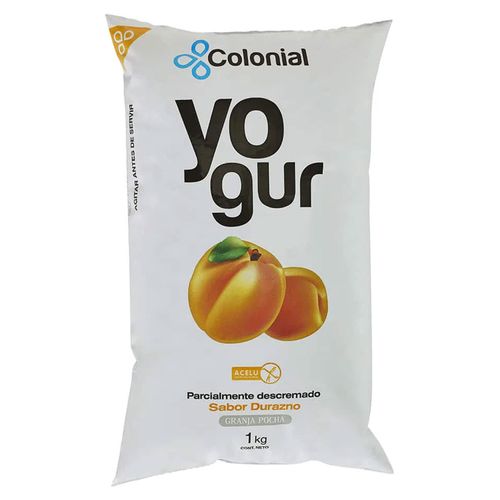 Yogur Colonial Semidescremado Durazno 1Lt