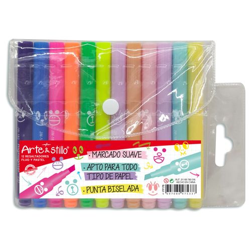 Resaltador Arte Y Stillo Ff178 Pastel Y Fluo 12Un