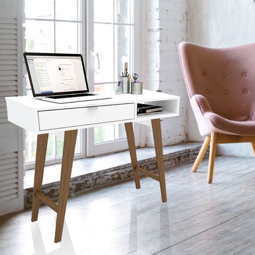 Escritorio Nevoa Nordico Blanco 75,5X90X44,5Cm C/Cajon