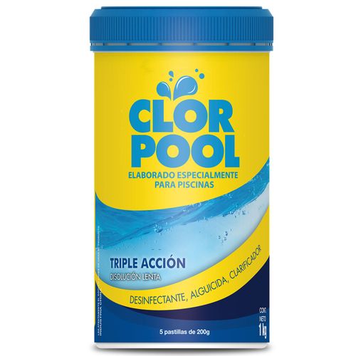 Cloro Clor Pool Triple Accion 5Un 200Grs Tubo