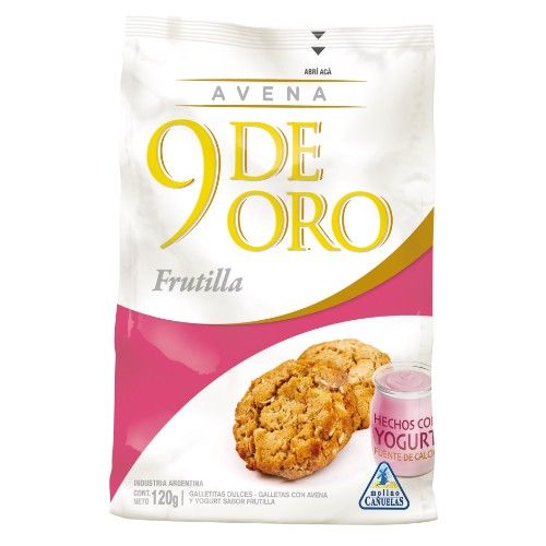 Galleta 9 De Oro Avena Yogurt Frutilla 120Gr