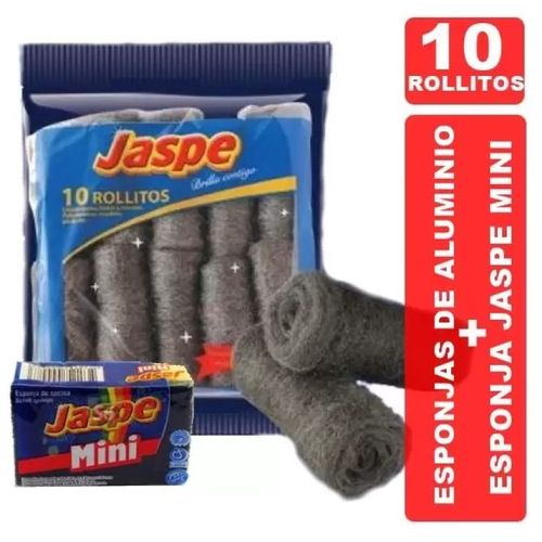 Esponja Jaspe Aluminio 10Un +Esponja Cocina