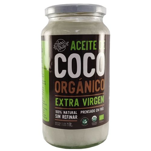 Aceite Terra Verde Organico De Coco Frasco Vidrio 1Lt