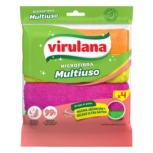 Paño Virulana Multiuso Microfibra 4Un