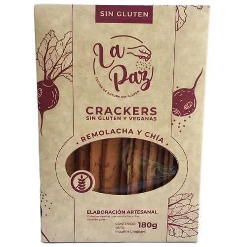 Galletas La Paz Saladas Remolacha Y Chia 180G Sin Gluten
