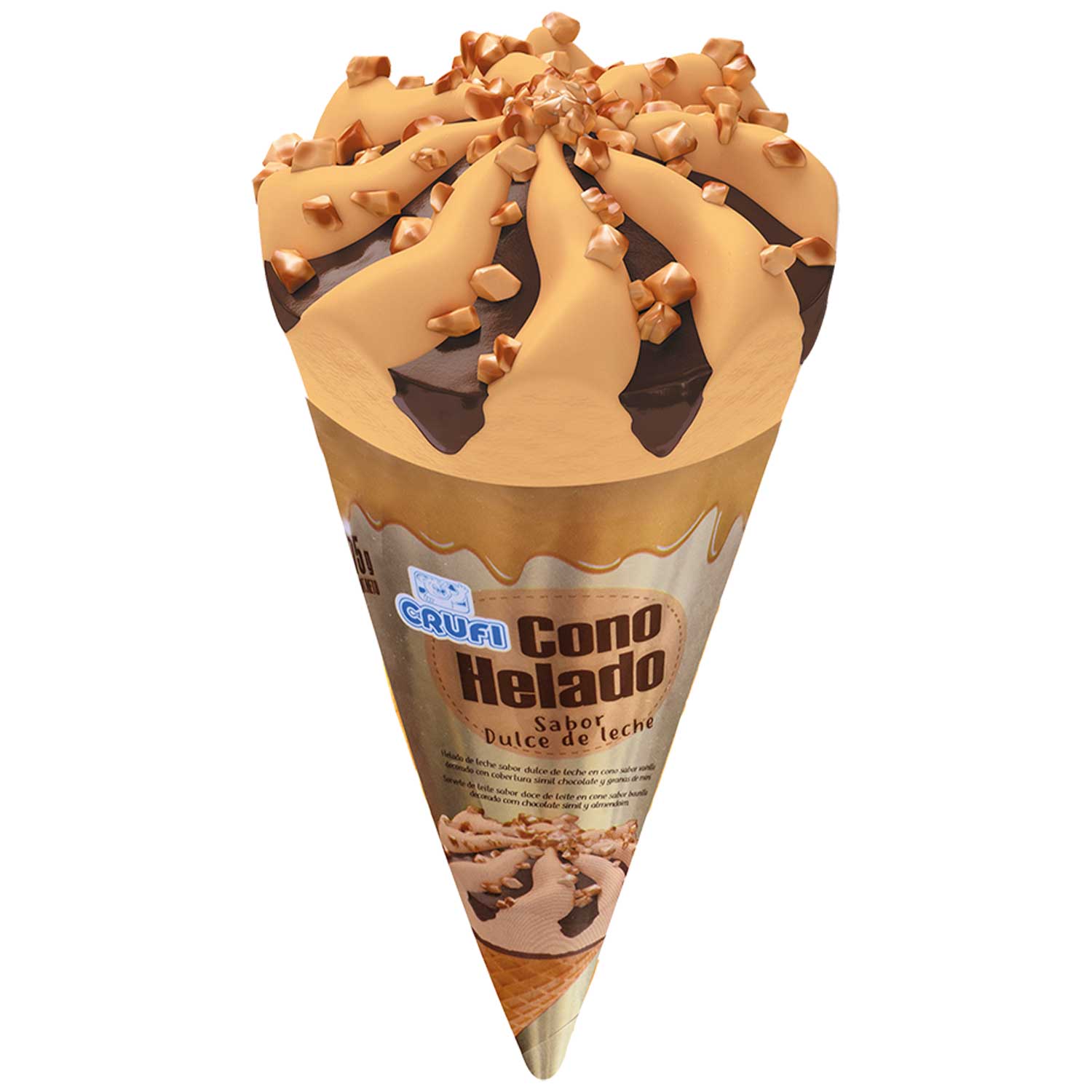 HELADO CRUFI CONO DULCE DE LECHE 75GRS - El Dorado